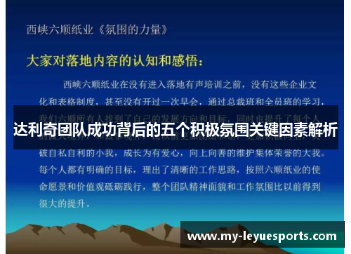 达利奇团队成功背后的五个积极氛围关键因素解析